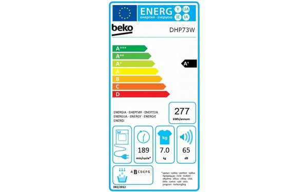 BEKO DHP73W - &Eacute;tiquette &eacute;nergie