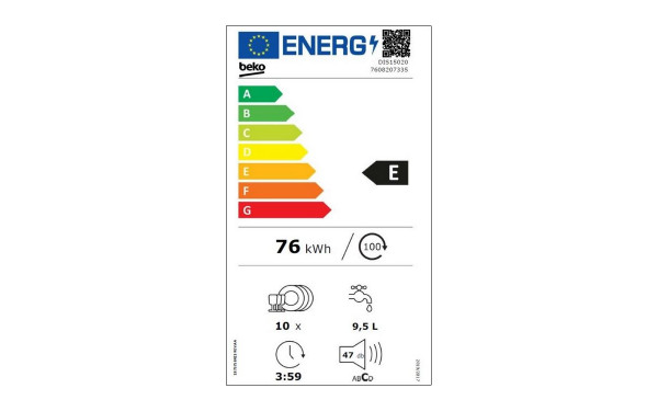 BEKO DIS15020 - &Eacute;tiquette &eacute;nergie v2