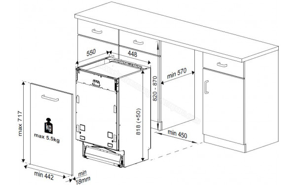 BEKO DIS26021 - Dimensions
