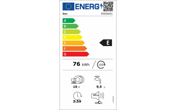 BEKO DIS26021 - &Eacute;tiquette &eacute;nergie v2