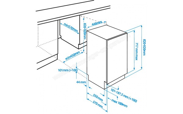 BEKO DIS5531 - Schema d'encastrement