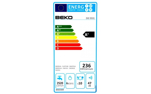 BEKO DIS5531 - &Eacute;tiquette &eacute;nergie
