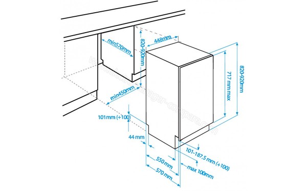 BEKO DIS5830 - Schema d'encastrement