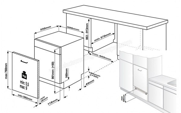 BEKO DIT28320 - Sch&eacute;ma d'encastrement