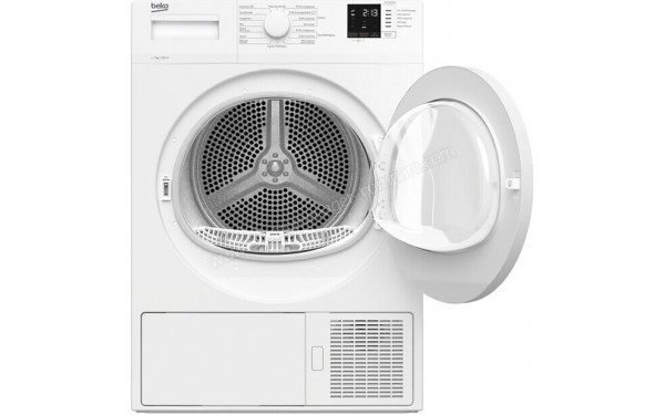 BEKO DM7412GA0W - Vue de face avec hublot ouvert (cr&eacute;dit : Darty)