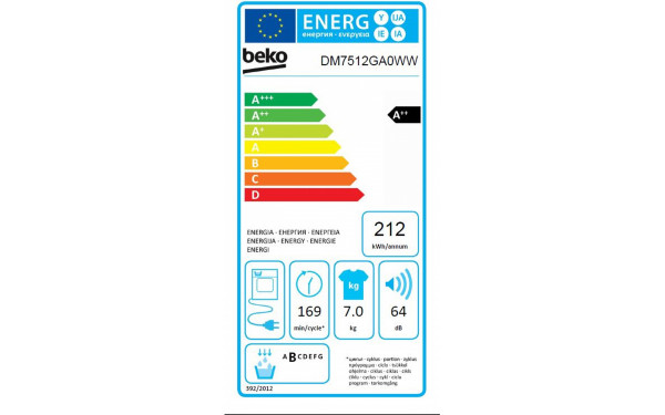 BEKO DM7512GA0WW - &Eacute;tiquette &eacute;nergie