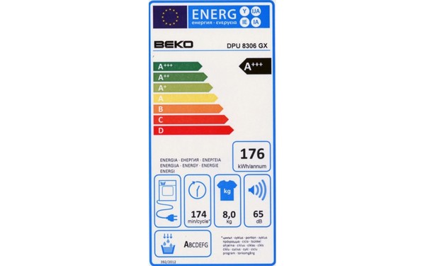 BEKO DPU8306GX - &Eacute;tiquette &eacute;nergie