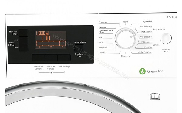 BEKO DPU8360X - Panneau de commandes (cr&eacute;dit : Darty)