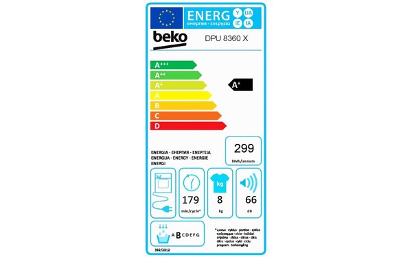 BEKO DPU8360X - &Eacute;tiquette &eacute;nergie