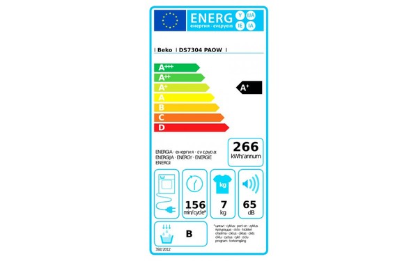 BEKO DS7304PA0W - &Eacute;tiquette &eacute;nergie