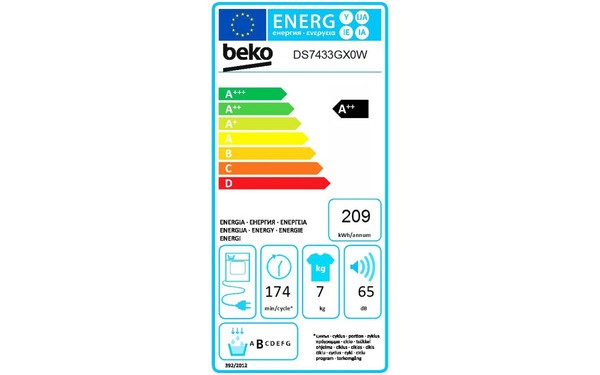 BEKO DS7433GX0W - &Eacute;tiquette &eacute;nergie
