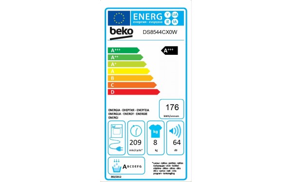 BEKO DS8544CX0W - &Eacute;tiquette &eacute;nergie
