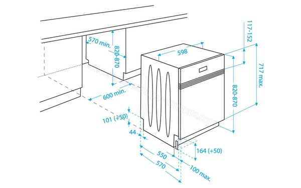 BEKO DSN2401X - Schema encastrement