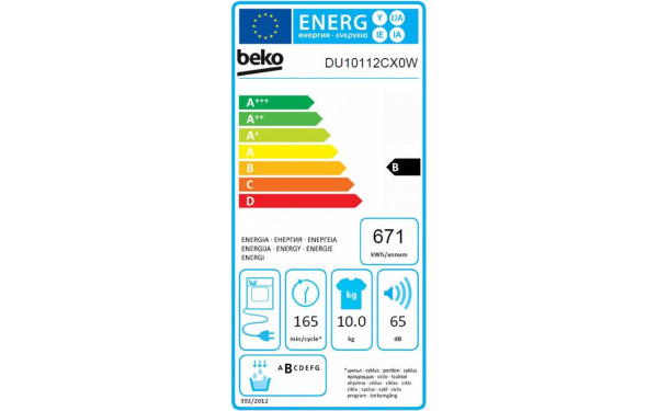 BEKO DU10112CX0W - &Eacute;tiquette &eacute;nergie