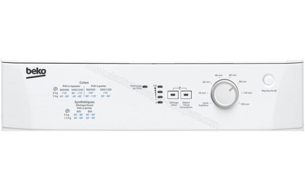 BEKO DV6110 - Bandeau de commandes