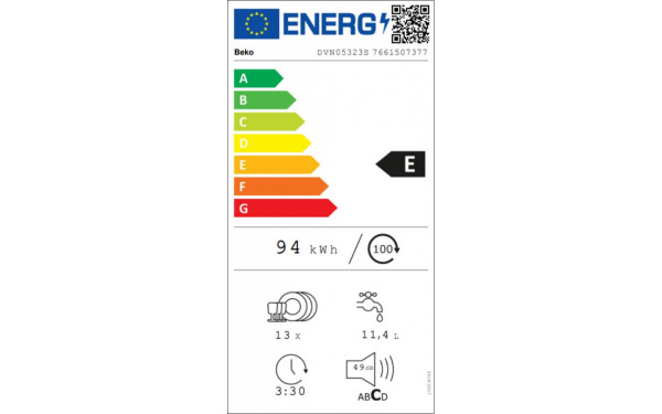 BEKO DVN05323S - &Eacute;tiquette &eacute;nergie v2