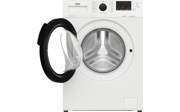 BEKO DWUE7222B0WS - Vue de face hublot ouvert