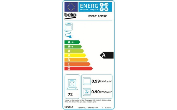 BEKO FSE63120DXC - &Eacute;tiquette &eacute;nergie
