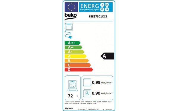 BEKO FSE67301XCS - &Eacute;tiquette &eacute;nergie