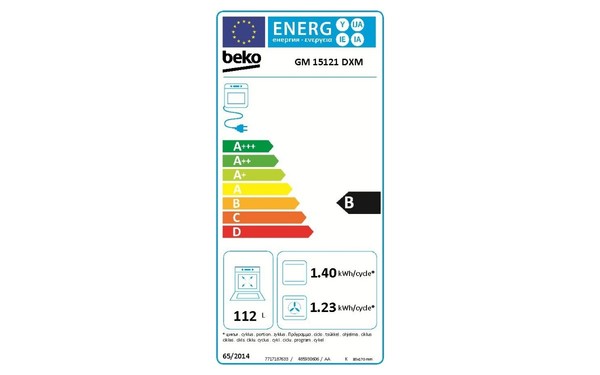 BEKO GM15121DXM - &Eacute;tiquette &eacute;nergie