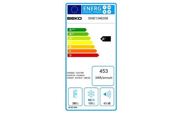 BEKO GNE134620X - &Eacute;tiquette &eacute;nergie