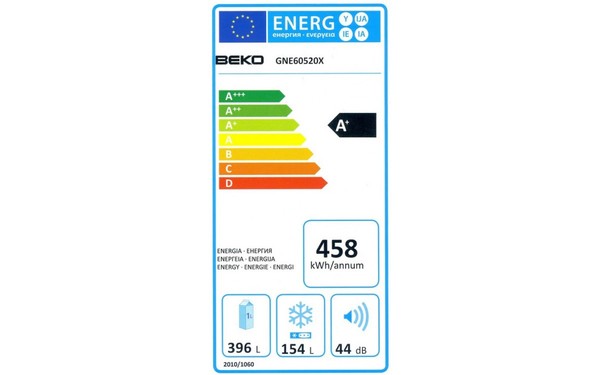 BEKO GNE60520X - &Eacute;tiquette &eacute;nergie