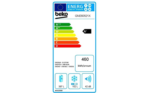 BEKO GNE60521X - &Eacute;tiquette &eacute;nergie