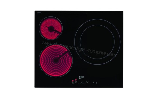 BEKO HIC63402T - Vue du dessus, foyers allum&eacute;s