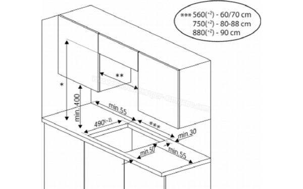 BEKO HII84700UFT - Dimensions