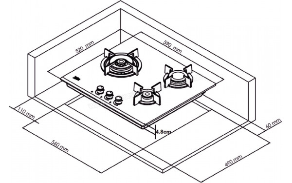 BEKO HISW63222SO - Dimensions