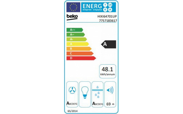 BEKO HIXI64701UP - &Eacute;tiquette &eacute;nergie