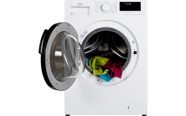 BEKO HTE8613YBST - Vue de face hublot ouvert (cr&eacute;dit : Boulanger)