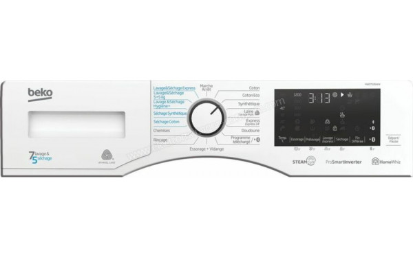 BEKO HWD7527WW - Panneau de commandes