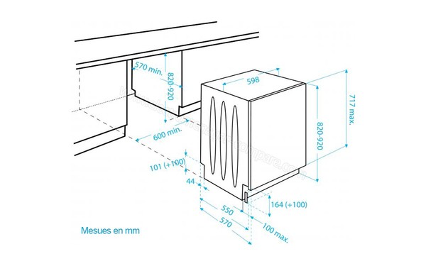 BEKO KDIN28320 - Sch&eacute;ma d'encastrement