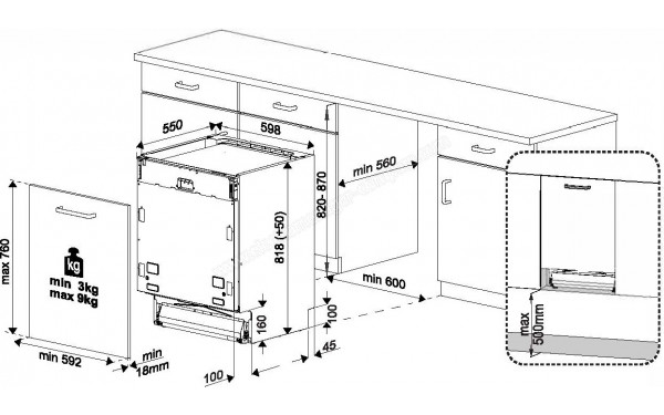 BEKO KDIN28421 - Dimensions