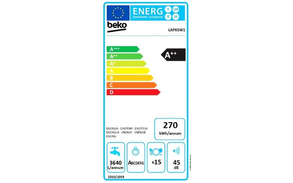 BEKO LAP65W1 - &Eacute;tiquette &eacute;nergie