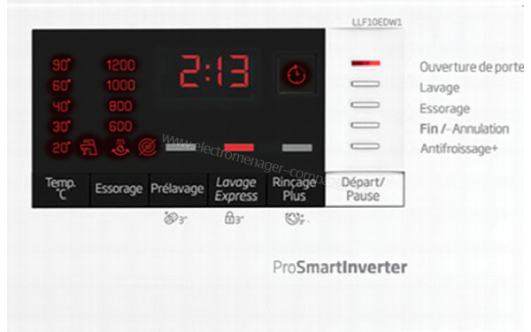 BEKO LLF10EDW1 - Vue des programmes