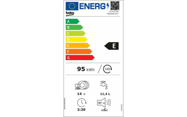 BEKO LVV4729S - &Eacute;tiquette &eacute;nergie v2