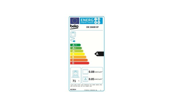 BEKO OIE26600XP - &Eacute;tiquette &eacute;nergie