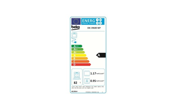 BEKO OIE39600WP - &Eacute;tiquette &eacute;nergie