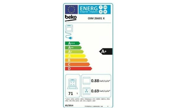 BEKO OIM 26601 X - &Eacute;tiquette &eacute;nergie
