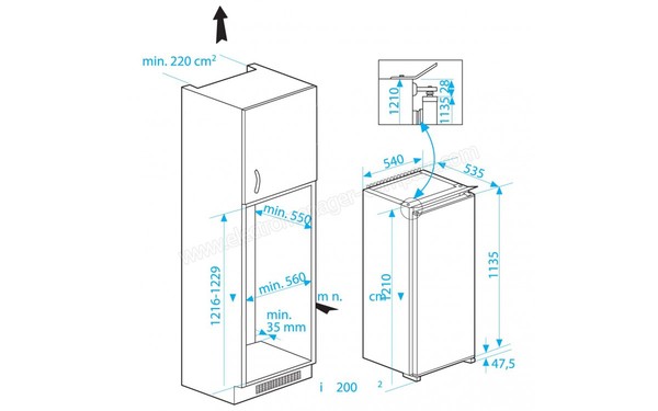 BEKO RBI2301 - Schemas d'encastrement