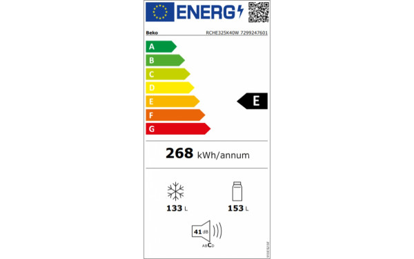 BEKO RCHE325K40W - &Eacute;tiquette &eacute;nergie v2