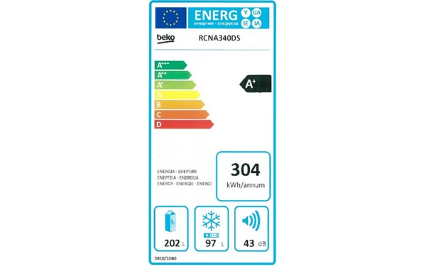 BEKO RCNA340DS - &Eacute;tiquette &eacute;nergie