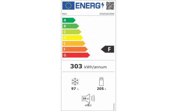 BEKO RCNA340I30SN - &Eacute;tiquette &eacute;nergie v2