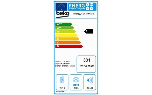 BEKO RCNA355E21PT - &Eacute;tiquette &eacute;nergie