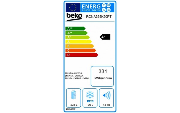 BEKO RCNA355K20PT - &Eacute;tiquette &eacute;nergie