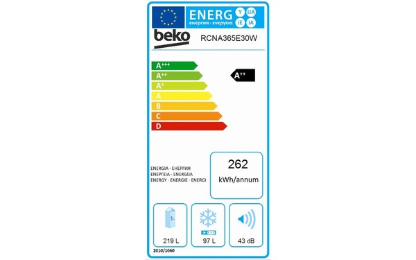 BEKO RCNA365E30W - &Eacute;tiquette &eacute;nergie