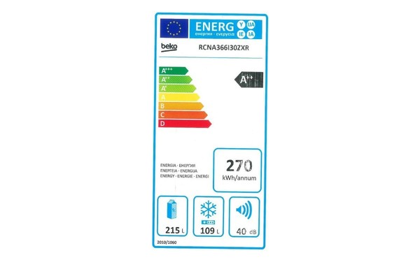 BEKO RCNA366I30ZXR - &Eacute;tiquette &eacute;nergie