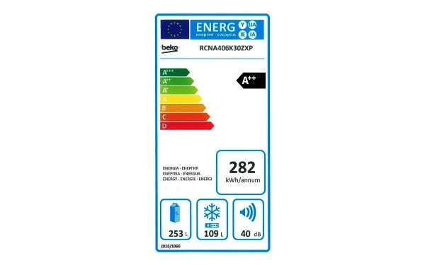 BEKO RCNA406K30ZXP - &Eacute;tiquette &eacute;nergie